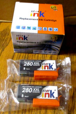 2 Star Ink 280XXL Ink Cartridges Used in Canon Pixma Printers NEW Factory Sealed picture