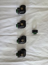 Bitspower Carbon Black G1/4 Set of 5 Hard Tube Acrylic Fittings 90deg Straight picture