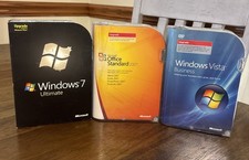 3 Microsoft Windows 7 Ultimate, Office 2007, Windows Vista Business Vintage picture