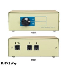 Kentek 2-Way RJ45 Manual Data Transfer Switch Box Rotary Network PC Router Modem picture