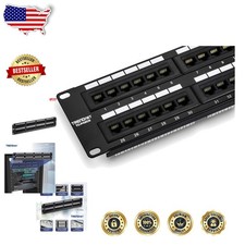 High-Performance 48-Port Cat6 Ethernet Patch Panel, 250MHz, Gigabit Ready picture