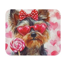 Cute Valentine Dog Love Mouse Pad, Pet Lover Gift, Heart Theme Desk Accessory picture