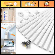 Cable Management Cord Hider - 142in Wall Wire Covers for 2-3 Cords, Easy Setup, picture