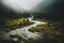 Landscape river nature trees water mountains Custom Gaming Mat Desk picture