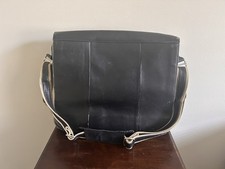 Piel Handmade Leather Crossbody Flap Black Messenger Bag picture