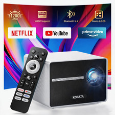 [Built-in Apps] Smart-Portable-Mini-Projector with WiFi 6 Black White picture