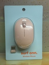 Surf Onn Slim Wireless Mouse W/ Pink 5 Button Clicking Brand New With Dongle picture