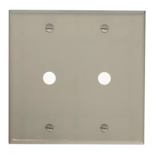2-Gang White 0.406 In. Phone/Cable Plastic Box Mount Standard Wall Plate (1-Pack picture