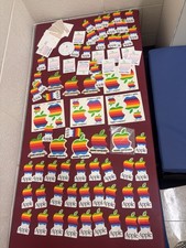 Apple VTG Rainbow Logo Sticker Decal Multicolor Huge Lot Over 75 PIECES - 80s picture