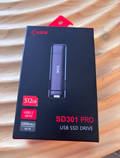 SSK SD301 PRO 512GB USB 3.2 Gen 2 USB SSD Drive USB-A/USB-C 1000MB/s Black picture
