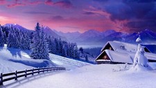 Landscape painting snow traditional art nature mountains Custom Gaming Mat Desk picture
