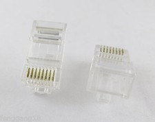 10x RJ45 RJ-45 Network Cable Modular Plug Ethernet CAT5 8P8C Gold Connector End picture