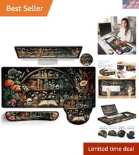 Extended Goth Skull Desk Mat Set: Ergonomic Mouse Pad & Wrist Supports picture