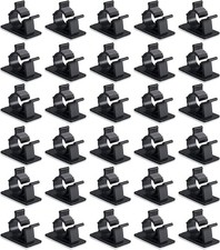 30PCS Cable Management Clips Self Adhesive Wire Holder Organizer Desk Black picture
