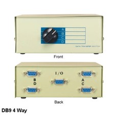 KNTK DB9 Female 4 Way Data Transfer Switch Box Rotary Type RS-232 D-Sub 9 Pin PC picture