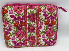 Vera Bradley Multicolor Cotton Quilted Floral Laptop Sleeve Zipper Tech Case Bag picture