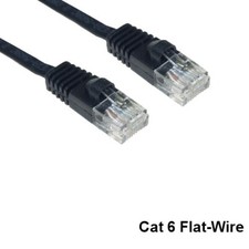 KNTK 15ft Flat CAT6 UTP Patch Cord 1.6mm Thick 32AWG 550MHz Networking RJ45 picture
