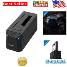 Elegant USB 3.0 to SATA Hard Drive Dock - Fast Transfers, LED Indicators, Black picture