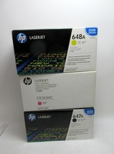 LOT OF 3 GENUINE HP 647A COLOR LASERJET CE262A CE263A CE260A TONER CARTRIDGES picture