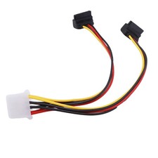 10x 4 Pin Molex IDE Female to 2 SATA Female Right Angle HDD Power Splitter Cable picture