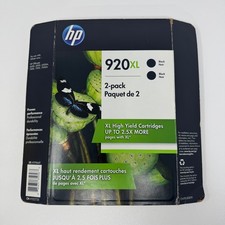 HP 920XL Black Ink Cartridges 2 Pack High Yield OfficeJet Expiry Aug 2019 picture