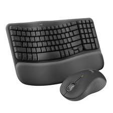 Graphite Wireless Ergonomic Keyboard and Mouse Combo with Palm Support picture