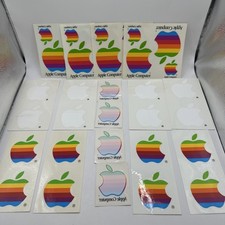Vintage 1980s Apple Computer Logo Stickers Decals Lot Of 16 #C picture