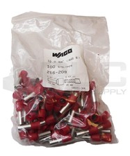 NEW BAG OF 100 WAGO 216-209 FERRULES RED picture