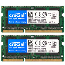 CRUCIAL DDR3L 16GB (8GB x2) 1333mhz PC3L-10600 Laptop SODIMM Memory RAM 204Pin picture