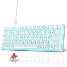 Portable 60 Percent Mechanical Gaming Keyboard Ice Blue LED 61 Keys Mini picture