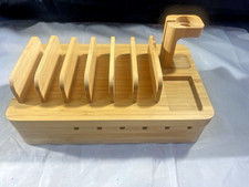 Juicy Power Universal Bamboo Charging Station Organizer for Multiple Device picture