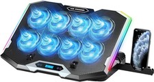 ICE COOREL RGB Gaming Laptop Cooling Pad - 8 Quiet Fans & Phone Holder, Adjust.. picture