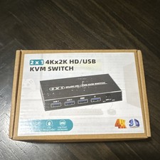 2x1 4K HDMI/USB KVM Switch Box, Black, Universal Compatibility picture