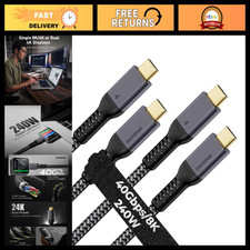 10FT USB4 Thunderbolt 4 Cable 2-Pack, 40Gbps Data Transfer, 240W Power, 8K Video picture