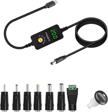 Universal USB C to DC Adapter, Barrel PD Trigger Cable, USB-C to DC 5V 9V 12V 15 picture