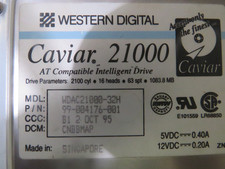 Western Digital Caviar 21000 Hard Drive 1083.8 MB ( 1 GB ) tested working picture