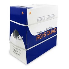 500Ft RG6 CMR CCS Quad Shield Coax Cable White picture