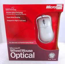 Vintage Microsoft Wheel Mouse Optical USB PS2 Wired PC Mac D66-00029 NEW SEALED picture