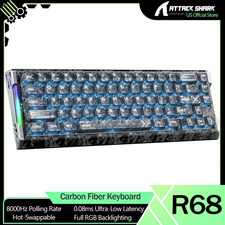 ATTACK SHARK 60% R68HE Wired Carbon Fiber Rapid Trigger Keyboard Magnetic Switch picture