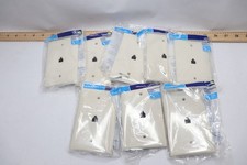 (8-Pk) Leviton Telephone Wall Jack Plastic Light Almond Midsize R76-40539-PMT picture