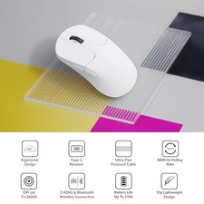 WHITE - KEYCHRON M3 MINI 4K WIRELESS BLUETOOTH 5.1/2.4 GHZ/WIRED OPTICAL MOUSE, picture