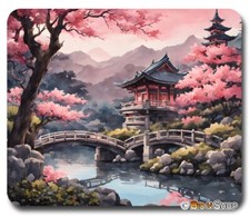SAKURA Japanese Cherry Blossoms Garden - Mousepad / PC Mouse Pad Mat - GIFT picture