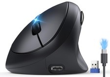 TECKNET Ergonomic Wireless Vertical Mouse Black TK-MS017 picture