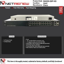 SG220-26P-K9 Cisco Gigabit PoE Smart Switch   26 Ports picture