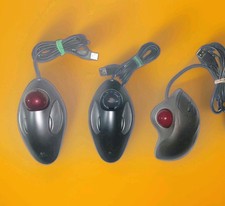 Lot Of 3 LogiTech TrackMan T-BC21 BB18 TrackBall Wheel Wired USB Mouse / 2 Balls picture