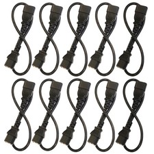 10 Pack of 2 Foot IEC 320 NEMA C13 C14 10A 18AWG AC Power Cord PDU to CPU Cables picture