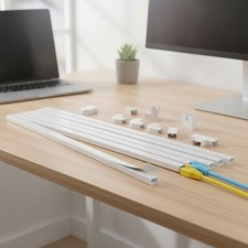 113in Wall-Mounted Cord Hider - Organize Cables with Sleek White Design picture