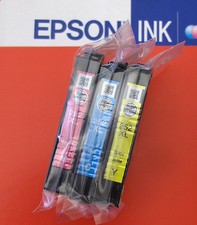 3 Color GENUINE Epson 252XL Ink Cartridges WF 7110 7610 7620 WF-3620 WF-3640  picture