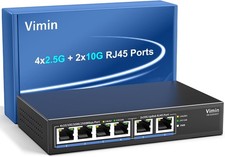 6-Port 10G/2.5G Ethernet Switch with Dual 10GBASE-T, Vimin 4X 2.5G +2 x 10Gb ... picture
