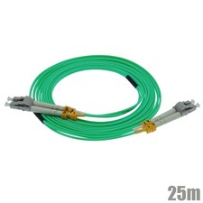 25M LC/LC Duplex Multi Mode 50/125 Fiber Optic Optical Patch Cable 10Gb OM3 Aqua picture